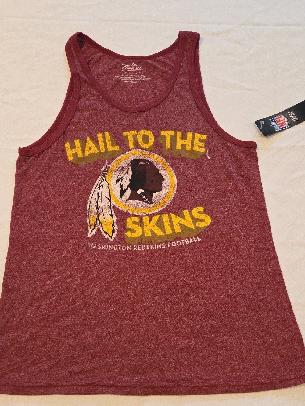 Majestic Burgundy and Yellow Washington Football Tank